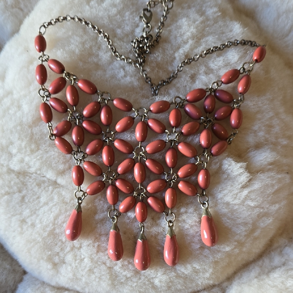 Elegant Coral Beaded Necklace